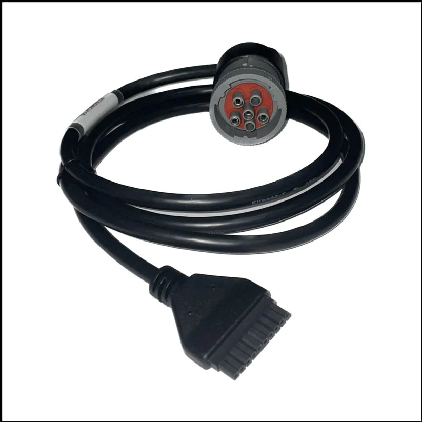 Cable for PT30 HOS ELD Logbook, Compliant ECM w/DOT-Electronic Logging Device, Round Gray 6 Pin Connector, J1708 Part # PTSS6GY15
